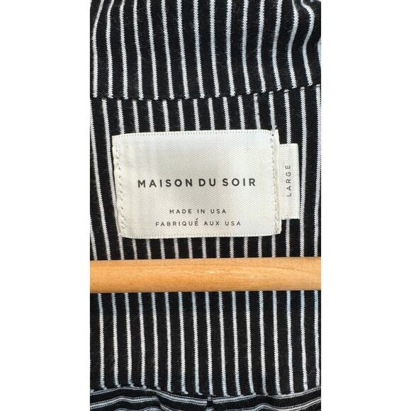 Maison du Soir Black & White Stripe Pajama Set Size – Large - Picture 4 of 13